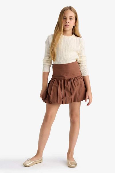 DeFacto New Season Girl's Poplin Skirt
