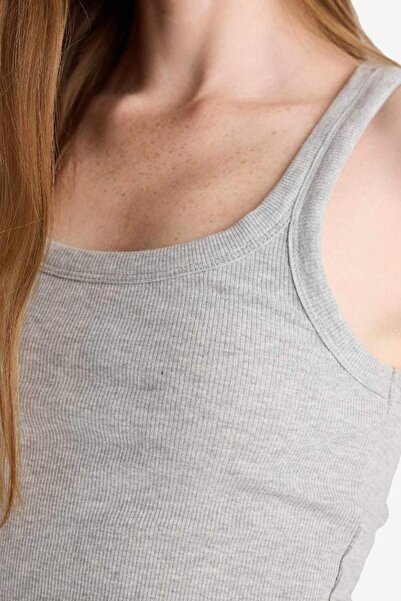 DeFacto Fitted U Neck Ribbed Camisole Undershirt F7818Ax25Au