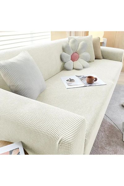 Arzuyum Lycra Fabric Seat Cover Case 3 Seater Sofa Cover Sofa Bed Cover with Flexible Elastic