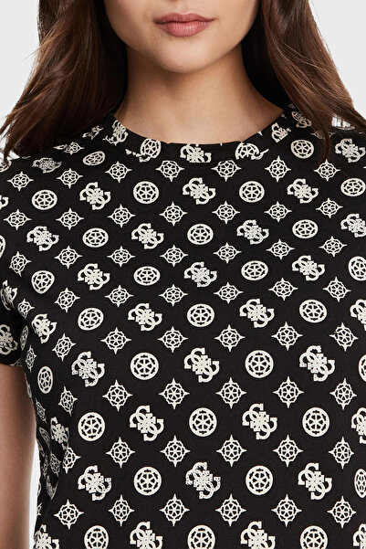 Guess Gloria 4G με τυπωμένο λογότυπο βαμβακερό μπλουζάκι με κανονική εφαρμογή V5YI04I3Z14 T SHIRT V5Y