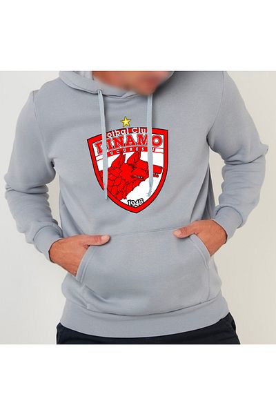 Efendioğlu Design Dinamo Bucharest 1948 Club Big Logo Printed Cotton Hoodie Sweatshirt
