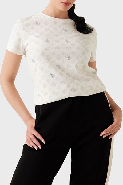 Guess Gloria 4g Logo Printed Cotton Regular Fit Crew Neck t Shirt V5Yi04I3Z14 t Shirt V5Y