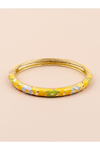 Portakal Esintisi سوار فلورافين المطلي بالمينا بنمط الزهور الملونة