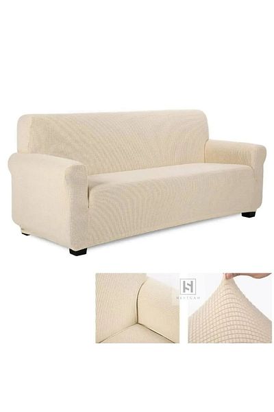 Arzuyum Lycra Fabric Seat Cover Case 3 Seater Sofa Cover Sofa Bed Cover with Flexible Elastic