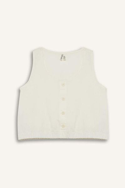 DeFacto New Season Girl's Buttoned Sleeveless Blouse
