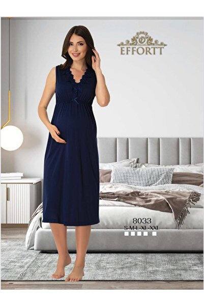 EM&FA TEKSTİL Maternity Lace Detailed Nightgown