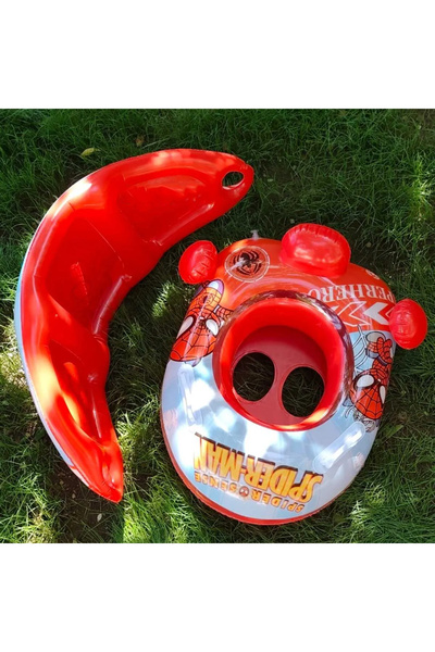 Shoplandu Şişme Bebe Flotörü Bebek Simiti Baby Float Bebek Simidi Havuz Örümcek Adam Modeli 0-3 Yaş