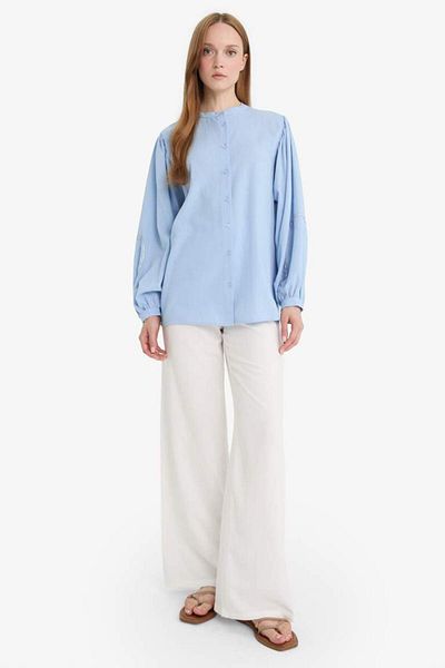 DeFacto New Season Relax Fit Judge Collar Long Sleeve Shirt Tunic