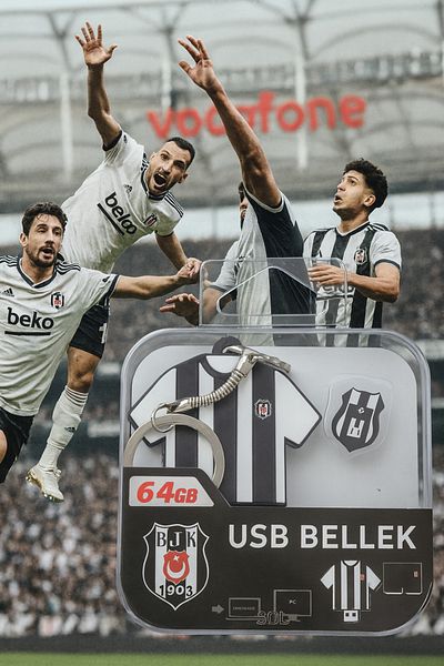 Beşiktaş 64Gb Licensed Bandroll USB Flash Memory + Keychain (with Jersey Design)