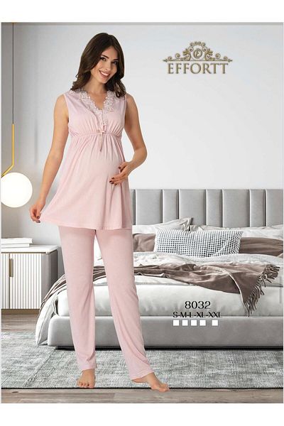 EM&FA TEKSTİL Maternity Maternity Lace Detailed Pajama Set