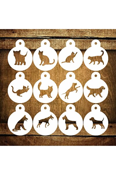 STENCİLTASARIM Cakes Stencil St477 Kedi, Köpek Yüz boyama,Pasta, Kurabiye, Ke...