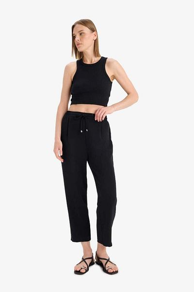 DeFacto New Season Carrot Fit Fabric Trousers High Waist Straight Leg