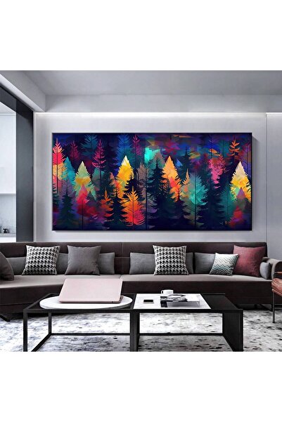 idora Çok Büyük Modern Ağaç Kanvası, Renkli Soyut Duvar Tablosu, Kırmızı Maya...