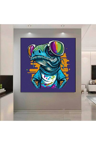 idora Apstraktna umetnost grafiti sa kameleonima; Dekoracija za dnevnu sobu