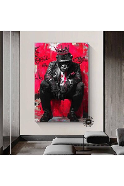 idora Kralj Majmun Grafitna Platna; Pop Art Slika Majmuna