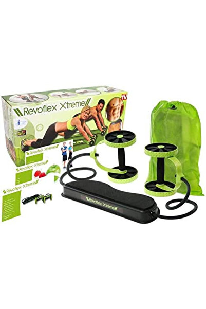 Revoflex Xtreme Ab Workout Machine with Carry Case, Diet & Exercise Guide – Black/Green