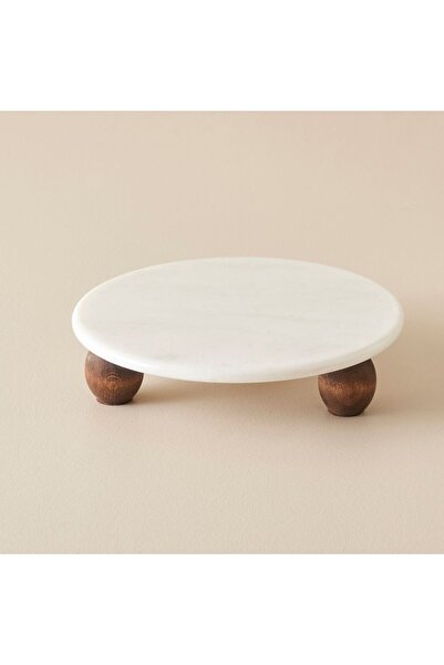 Trend Silver حامل عرض رخام أولمو طبيعي (25 سم)