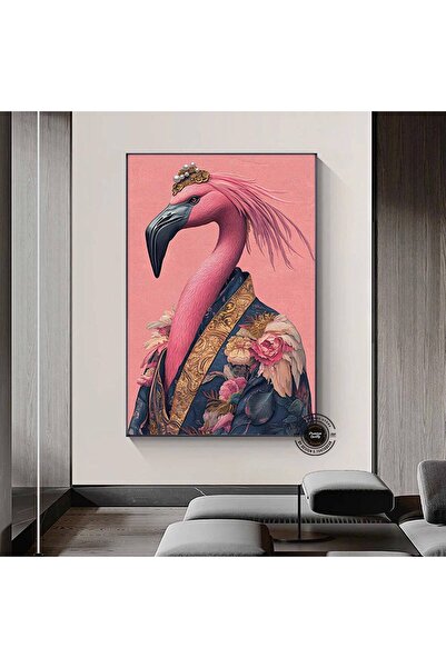 idora Flamingo zidna umetnost, štampa na platnu, roze flamingo, tropski dekor...
