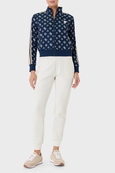 Guess Peony 4G Logo imprimat Regular Fit Guler înalt Crop Sweat V5YQ07K0282 SWEAT V5YQ07 K0282 FBB