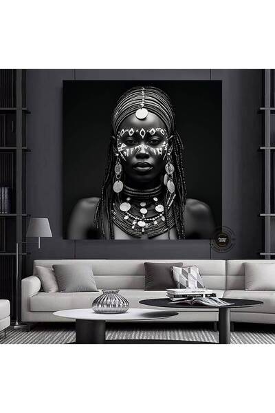idora Portret afričke žene na platnu; Zidna umetnost afričke kulture