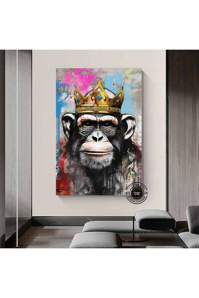 idora Graffiti Kanvas Baskısı; Büyük Pop Art Duvar Sanatı; Maymun Kanvası; Gr...