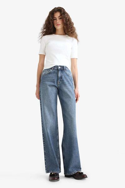 DeFacto Nou sezon Pantaloni lungi din denim drepti, cu talie înaltă, cu picioare drepte
