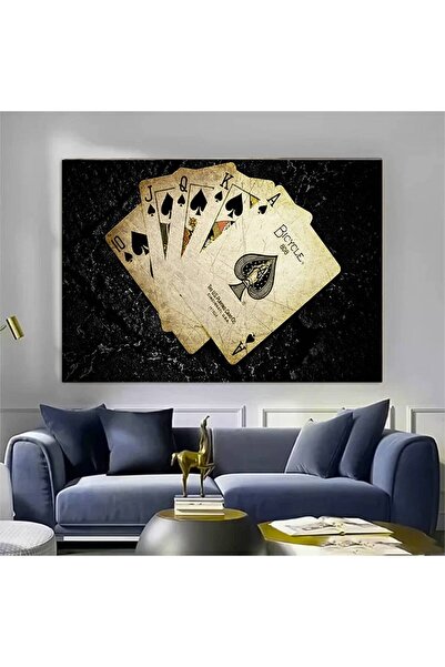 idora Poker platno set zidne umetnosti; Poker zidni dekor; Velike karte za ig...