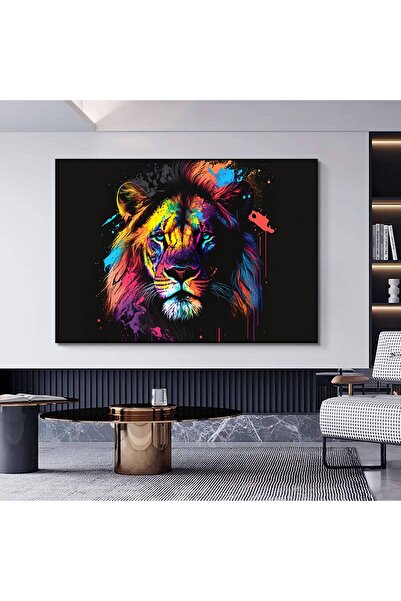 idora Apstraktni print lava u pop art stilu, višebojna slika lava