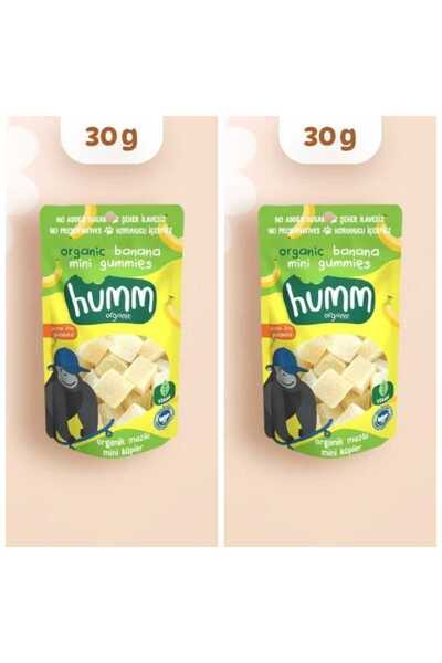 Humm Organik Glutensiz Vegan Muzlu Mini Küpler Atıştırmalık Paketi - 2 adet * 30 g