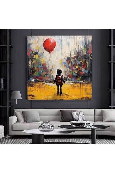 idora Banksy dečak leti sa balonom na platnu, poster za zidnu dekoraciju