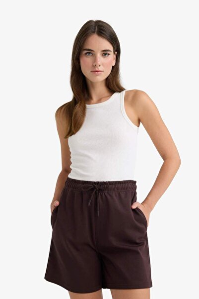 DeFacto Beli Bağcıklı Basic Düz Bermuda Şort F7997AX25AU