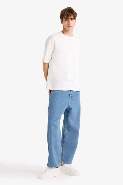 DeFacto New Season Tapered Wide Leg Fit Wide Leg Jean Washed Trousers