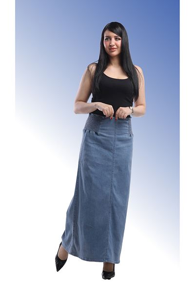 SUGA Flex Denim Maxi Skirt for Summer
