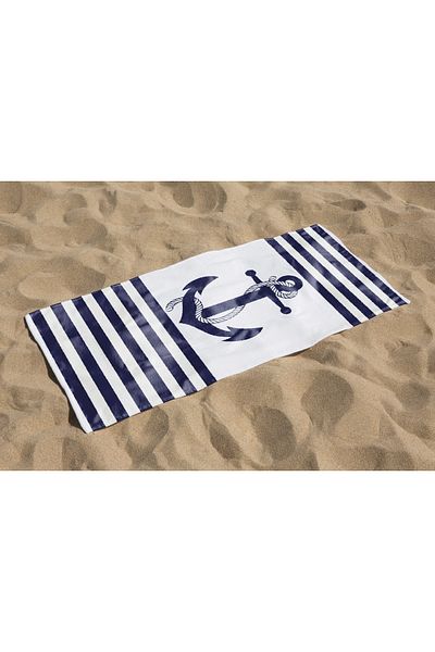 Home Anchor Patterned Digital Printed Men's Beach Bath Towel