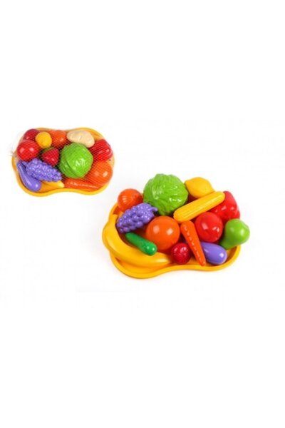 TEDDIES Fruits and Vegetables with Tray, Puzzle, Plastic, 32x11x23 cm, Multicolor