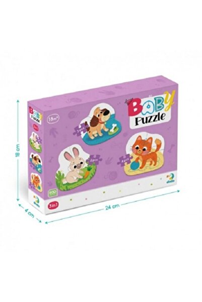 Dodo Puzzle 3 in 1, Baby Puzzle, Animals, 9 pieces, 18 months