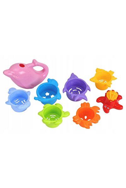 XQ Set de jucării pentru baie, XQ, Piramidă marină, 7 piese, multicolor