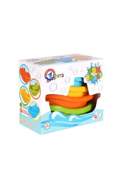 Technok Set de 4 bărci, plastic, multicolore