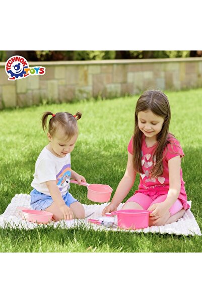 Technok Children's Kitchen Utensils Set, 9 Pieces, Pink, 31.5x20x10 cm