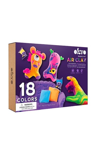 Okto Clay Factory Air Clay Creation Kit, Okto, 18 colors