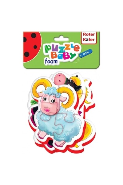 Roter Kafer Puzzle Animale de fermă pentru bebeluși, 16 piese, Roter Kafer