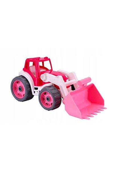 Technok Tractor roz de jucărie 36 cm, roți rezistente, vârste 3+