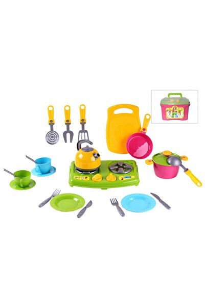 Technok Toys Kitchen in Suitcase Technok Toys, with Burners and Utensils, 23 Pieces, Multicolor
