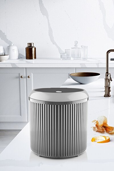 Genel Markalar Çizgili yuvarlak 3.5 Litre çöp kovası, banyo ve mutfak için ku...