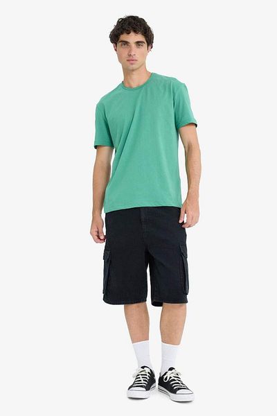 DeFacto New Season 100% Cotton Regular Fit Crew Neck Short Sleeve Heavy Fabric T-Shirt