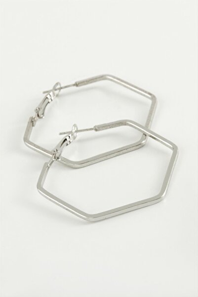 Angel Of Life Pentagon Hoop Earrings 4 cm