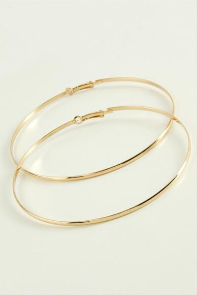 Angel Of Life Plain Metal Hoop Earrings 9-10 cm