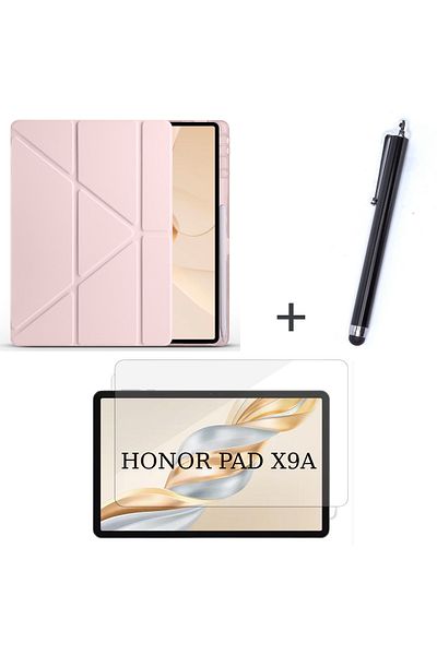 İncisoft Honor Pad X9A Compatible Pen Compartment Stand Case + Screen Protector + Pen Set of 3