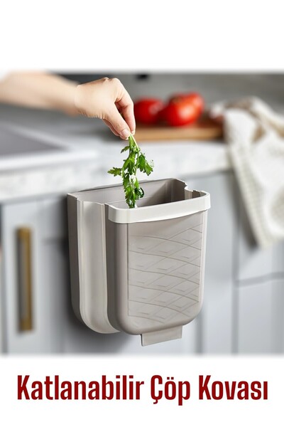 AboutThePerfect Katlanabilir Askılı Çöp Kovası, 6L, Mutfak ve Banyo için, Tez...