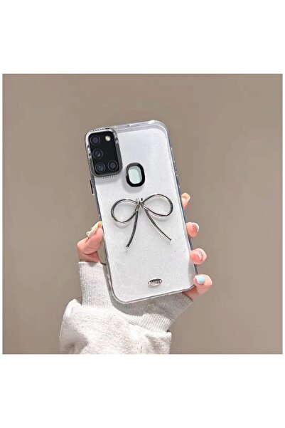 Pro Aksesuar Samsung Galaxy A21s Uyumlu Kılıf Metal Fiyonklu Silikon Kılıf Şe...